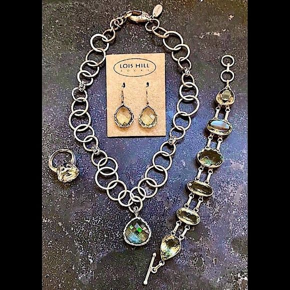 LOIS HILL Green Amethyst Necklace&Earrings ARTISAN Green Amethyst Ring&Bracelet - Picture 2 of 16